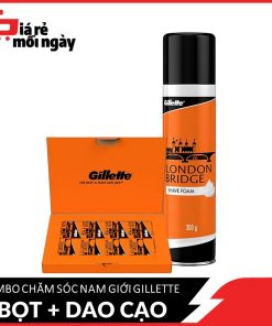 Bọt Cạo Râu Gillette London Bridge Chai 300G Và Lưỡi Lam Gillette London Bridge Hộp 100 Cái