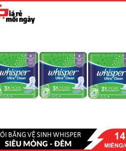 COMBO 3 gói Whisper Siêu mỏng Đêm 14 miếng