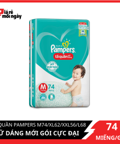 Tã quần Pampers Giữ dáng mới gói cực đại M74/XL62/XXL56/L68 X3