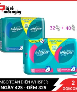 COMBO toàn diện 2 gói Whisper Cánh dày Ngày 40s+ Đêm 32s