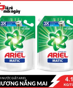 Combo 2 Túi Nước Giặt Ariel Matic Hương Nắng Mai 4.1kg/túix2