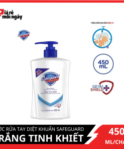 Nước rửa tay diệt khuẩn Safeguard Trắng tinh khiết 450ml