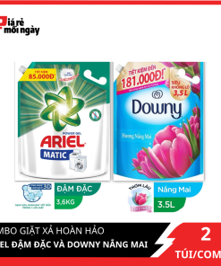 COMBO Giặt xả hoàn hảo Ariel Đậm đặc 3.6Kg và Downy Nắng mai 3.5L