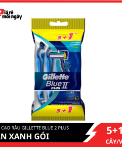 Dao cạo râu Gillette Blue 2 Plus Cán xanh Gói 5+1
