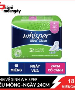 Băng vệ sinh Whisper Siêu mỏng Ngày (24cm) 18 miếng