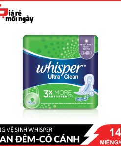 Băng vệ sinh Whisper đêm có cánh - GÓI 14 miếng