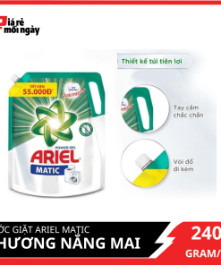 Nước giặt Ariel Matic Hương Nắng Mai Túi 2.4KG