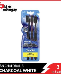 Bàn chải Oral B Charcoal White Lông mềm Vỉ 3 cây [Made in Ireland]