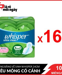 Nguyên thùng Whisper Siêu mỏng ngày 16x10 miếng