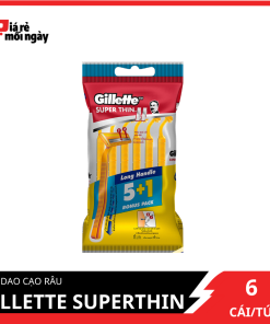 Dao cạo râu Gillette Superthin Cán vàng Gói 5+1