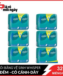 COMBO 6 gói Whisper Cánh dày đêm 32 miếng