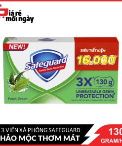 LỐC 3 viên xà phòng Safeguard hương thảo mộc thơm mát 130g siêu tiết kiệm