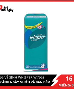 Băng Vệ Sinh Whisper Có Cánh Ngày Nhiều Và Ban Đêm - Gói 16 Miếng