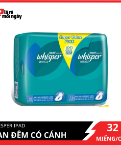 Whisper Ipad Ban Đêm Có Cánh - Gói 32 miếng